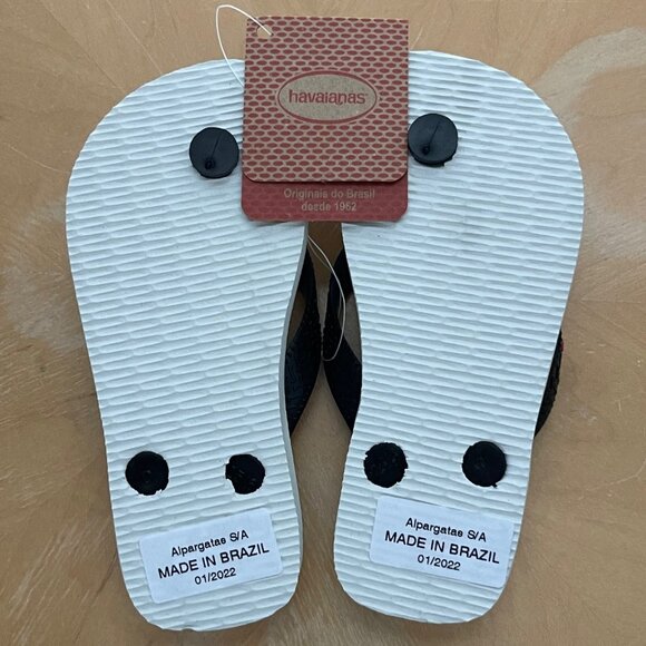 Havaianas Unisex Mario Brothers White/Black Children's Flip Flops Size 10C NWT - Picture 5 of 5